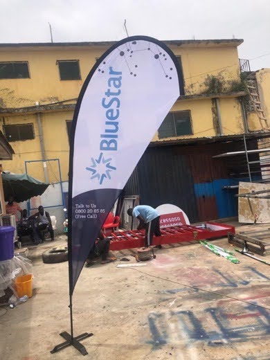 Blue Star Teardrop Banner & Stand