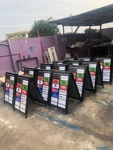 Money Transfer A-Stand Displays