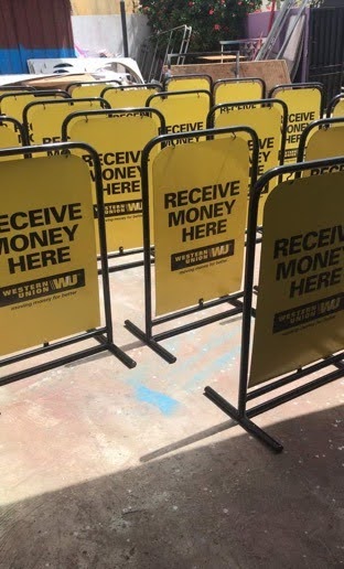 Western Union A-Stand Displays